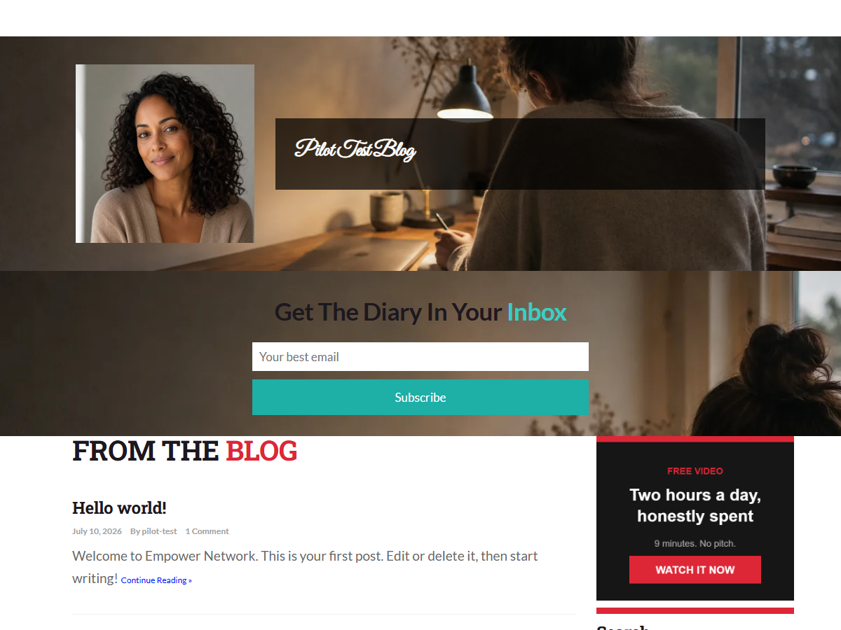 A blog rendered in the Persona design