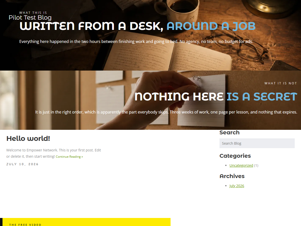 A blog rendered in the Purpose design