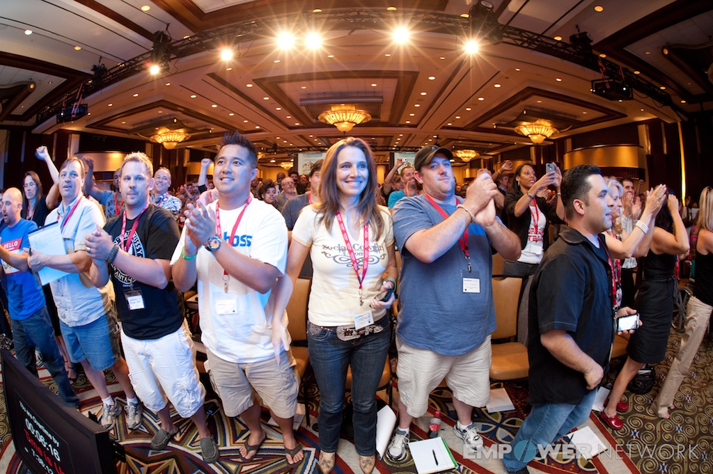 Crowd on its feet applauding in the grand ballroom at Empower Network's 2012 Atlanta event