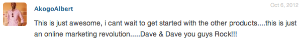 Testimonial screenshot from AkogoAlbert, original Empower Network member