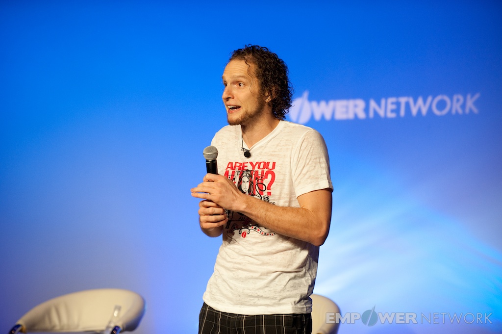 David Wood speaking on stage at the Empower Network event in Atlanta, June 2012