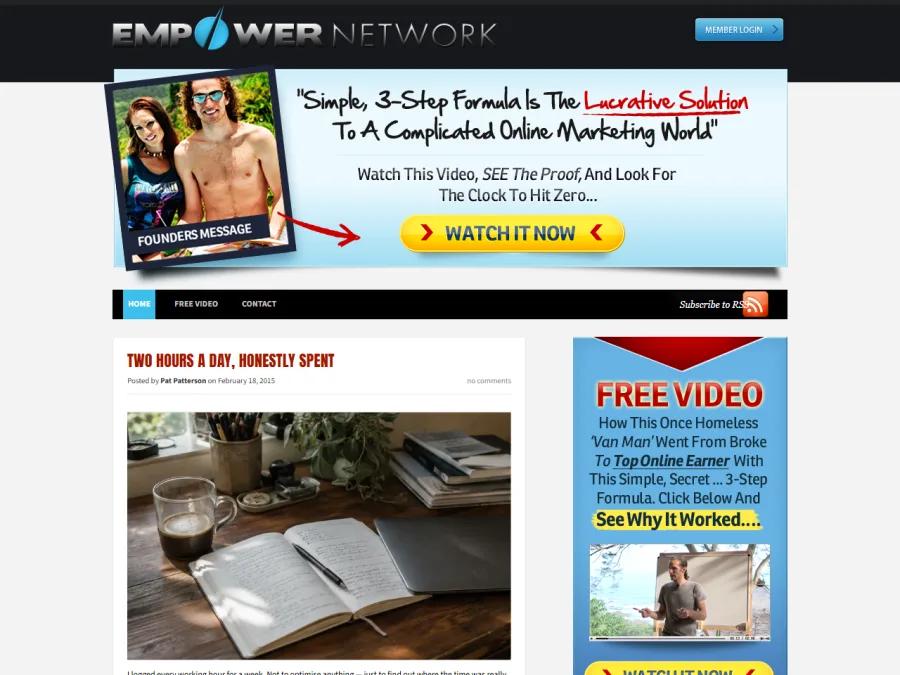 A blog rendered in the Empower Network design