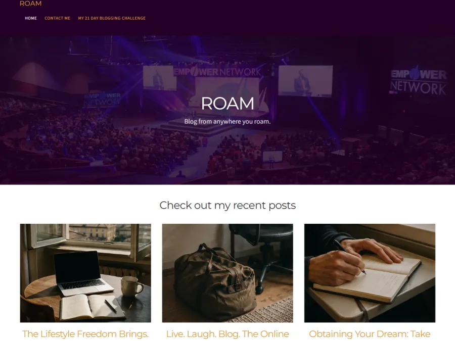 A blog rendered in the Roam design