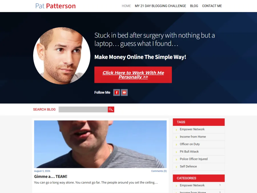 A blog rendered in the Redline design