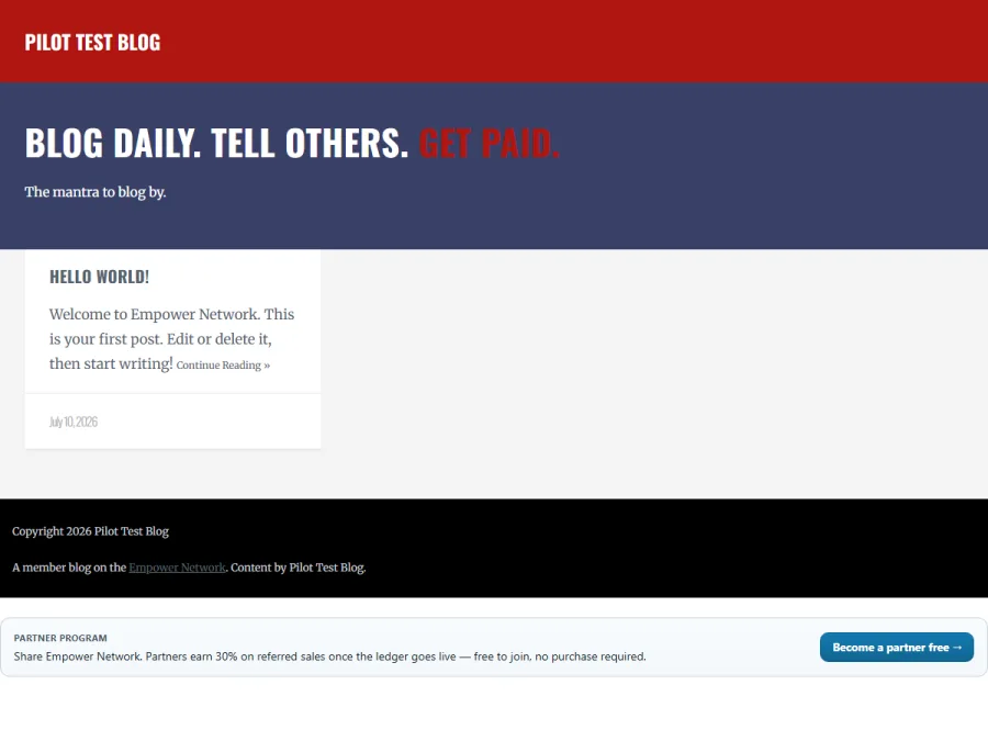 A blog rendered in the Red Type design